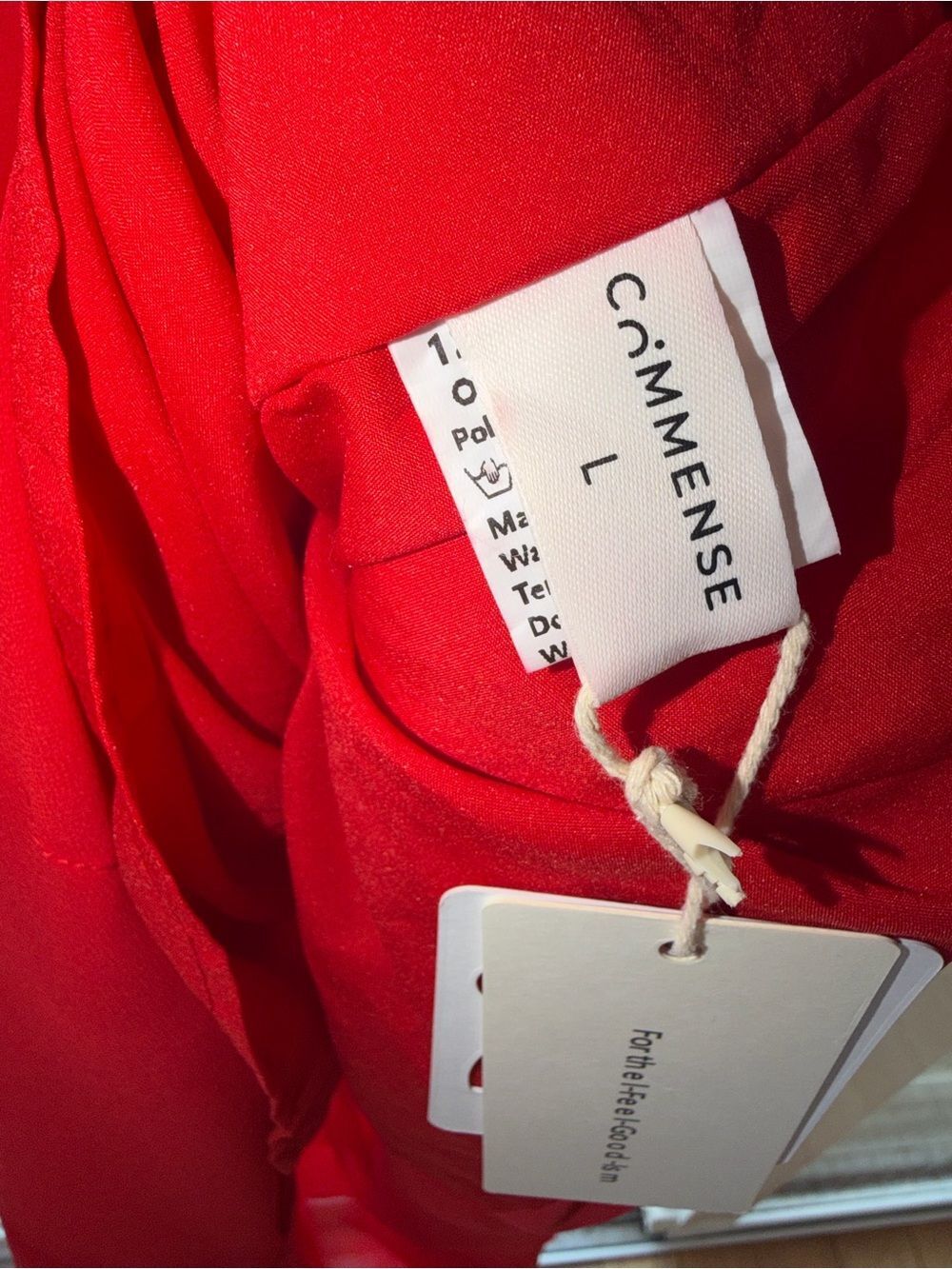 Commense Red Ruffle Maxi Dress NWT Size Large - Picture 9 of 9